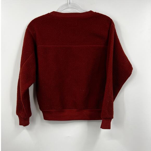 Everlane ReNew Red Fleece Long Sleeve Crewneck Pullover Sweatshirt Size XS - Picture 5 of 7